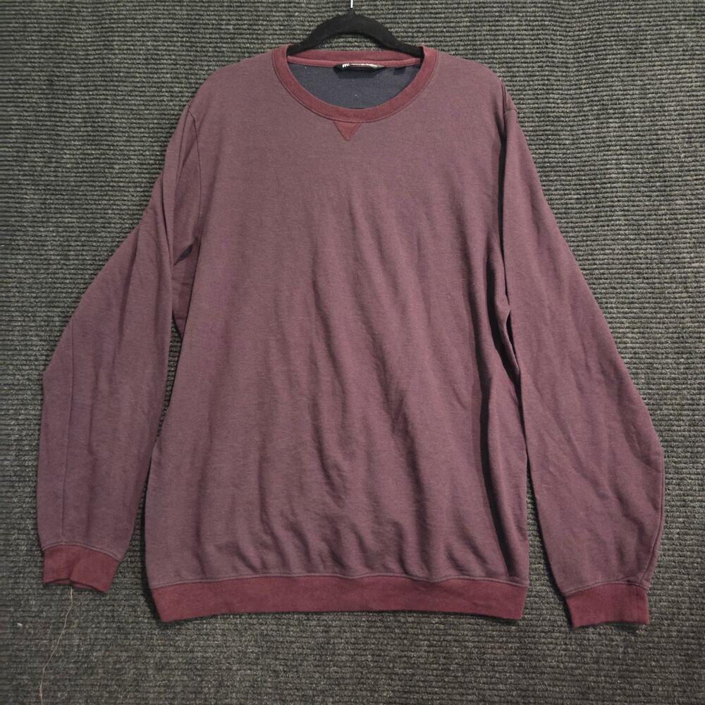 TravisMathew Sweatshirt Mens XXL Burgundy Maroon Crew Neck Pima Cotton Blend